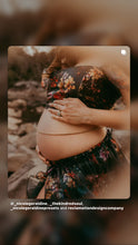 Load image into Gallery viewer, Ready to ship navy floral organza emotions two-piece maternity friendly reclamation dress