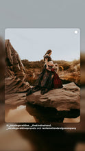 Load image into Gallery viewer, Ready to ship navy floral organza emotions two-piece maternity friendly reclamation dress