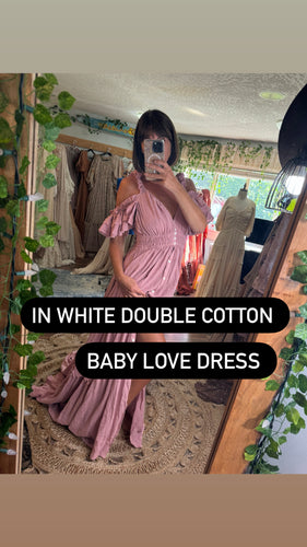 For Surina white double cotton baby love dress preorder