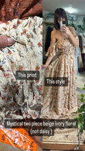 Load image into Gallery viewer, Ready to Ship Mystical Wonders two piece dress in crinkle beige ivory floral