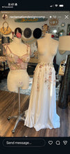 Load image into Gallery viewer, Hey babe lined and hand dyed custom length. Two piece bustier with floral and tulle overlays