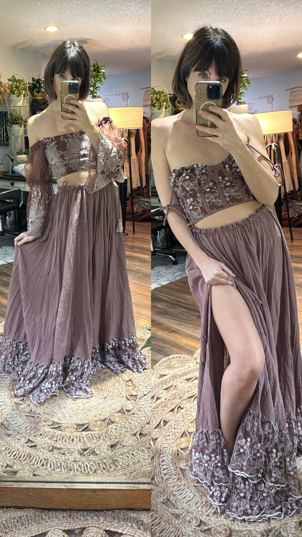 Ready ship two top one skirt
