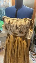 Load image into Gallery viewer, (New) Preorder new style allow at least 6-8 week - custom dress oh lover mustard linen cotton with short fluttery sleeve and embroidered overlay