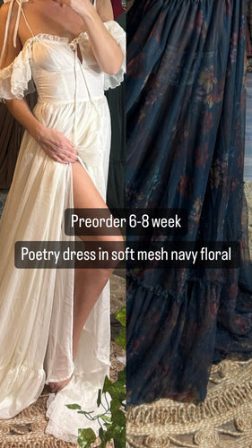 Pre order allow 6 to 8 weeks poetry dress in navy floral mesh