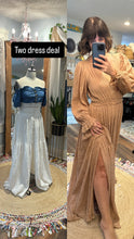 Load image into Gallery viewer, (Two dress deal ) Ready to ship soul mate skirt and denim top with Daydream dress in beige gauze fits small to xl