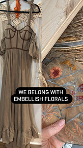 Custom tan we belong with embroidery florals