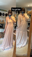 Load image into Gallery viewer, Two dress deal nude everyday slip and wish dress hand dyed ivory ready to ship