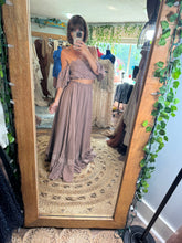 Load image into Gallery viewer, Ready to ship hand dyed lace top and linen cotton skirt