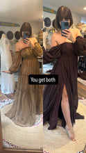 Load image into Gallery viewer, Two dress deal sale ready to ship as shown tan you glow girl chiffon and Sonoma dress