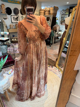 Load image into Gallery viewer, Sugar sugar dress ready to ship with linen cotton lining and vintage lovers print tulle overlay sale
