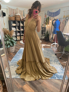 New Colors Added! Gather Me Close Gown Shown in Olive